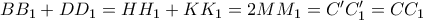 BB_1+DD_1=HH_1+KK_1=2MM_1=C'C'_1=CC_1