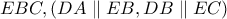 EBC , (DA \parallel EB , DB \parallel EC)