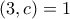 (3,c)=1