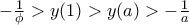 -\frac{1}{\phi}>y(1)>y(a)>-\frac{1}{a}
