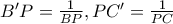 B'P=\frac{1}{BP},PC'=\frac{1}{PC}