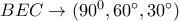 BEC \to ({90^0},60^\circ ,30^\circ )