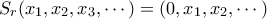 S_r(x_1, x_2, x_3, \cdots ) = (0,x_1, x_2, \cdots)