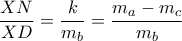 \displaystyle \frac{XN}{XD} = \frac{k}{m_b} = \frac{m_a - m_c}{m_b}