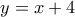 y=x+4