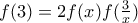 f(3)=2f(x)f(\frac{3}{x})