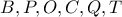 B,P,O,C,Q,T