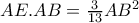 AE. AB= \frac{3}{13} AB^2 