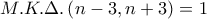 M.K.\Delta .\left(n-3,n+3 \right)=1