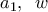 a_1,\,\,\,w