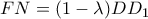 \displaystyle{FN = (1 - \lambda )D{D_1}} \displaystyle{FN = (1 - \lambda )D{D_1}}