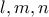 l,m,n
