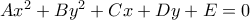 Ax^2+By^2+Cx+Dy+E=0