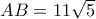 AB= 11\sqrt{5} 