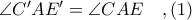 \angle C'AE' = \angle CAE\ \ \ ,(1)