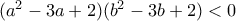 (a^{2}-3a+2) ( b^{2}-3b+2) <0