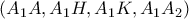 (A_{1}A, A_{1}H, A_{1}K, A_{1}A_{2})