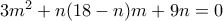 3m^ 2+n(18-n)m+9n=0