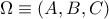 \Omega  \equiv \left( {A,B,C} \right)