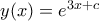 y(x)=e^{3x+c}