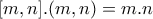 [m,n].(m,n)=m.n