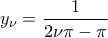 y_{\nu}=\displaystyle\frac{1}{2\nu\pi-\pi}