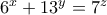 6^x + 13^y = 7^z 6^x + 13^y = 7^z
