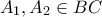 \displaystyle{A_1,A_2\in BC}