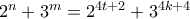 2^n + 3^m = 2^{4t+2}+ 3^{4k+4}