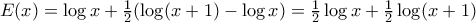 E(x) = \log x + \frac{1}{2}(\log(x+1)-\log x) = \frac{1}{2}\log x +\frac{1}{2}\log(x+1)