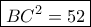 \boxed{BC^2=52}