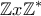 \displaystyle{{\Bbb Z}x{{\Bbb Z}^ * }}