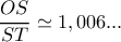 \displaystyle \frac{{OS}}{{ST}} \simeq 1,006... \displaystyle \frac{{OS}}{{ST}} \simeq 1,006...