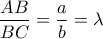 \dfrac{AB}{BC}=\dfrac{a}{b}=\lambda
