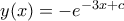 y(x)=-e^{-3x+c}