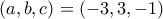 (a,b,c)=(-3,3,-1)
