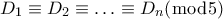 D_1 \equiv D_2 \equiv \ldots \equiv D_n  (\bmod5)