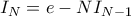  I_N=e-NI_{N-1}