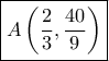 \boxed{A\left( {\frac{2}{3},\frac{{40}}{9}} \right)}