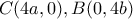C(4a,0), B(0,4b)