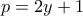 p=2y+1