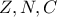 Z, N, C