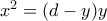 x^2=(d-y)y