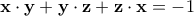 \mathbf{x}\cdot \mathbf{y}+\mathbf{y\cdot \mathbf{z}}+\mathbf{z\cdot \mathbf{x}}=-1