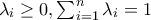 \lambda _{i}\geq 0,\sum_{i=1}^{n}\lambda _{i}=1