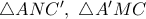 \triangle ANC^{\prime},\ \triangle A^{\prime}MC