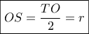 \displaystyle \boxed{OS = \frac{{TO}}{2} = r}