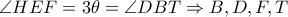 \angle HEF=3 \theta = \angle DBT \Rightarrow B,D,F,T