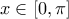 x\in \left[ 0,\pi  \right]