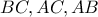 \displaystyle{ BC,AC,AB }